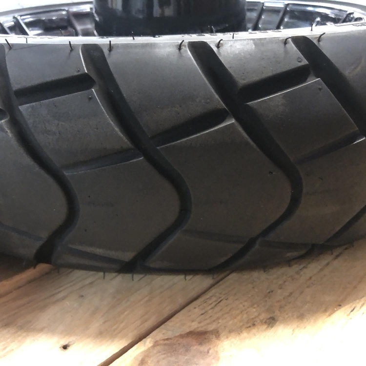 Pair of Indian Scout Bobber wheels with tyres